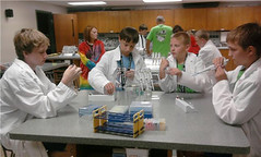 A group of students in a science lab.