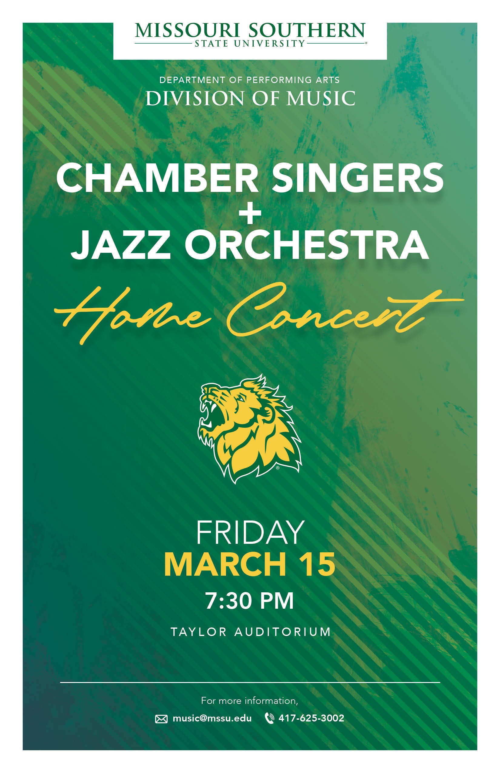 chamber singers and jazz orchestra Home Concert