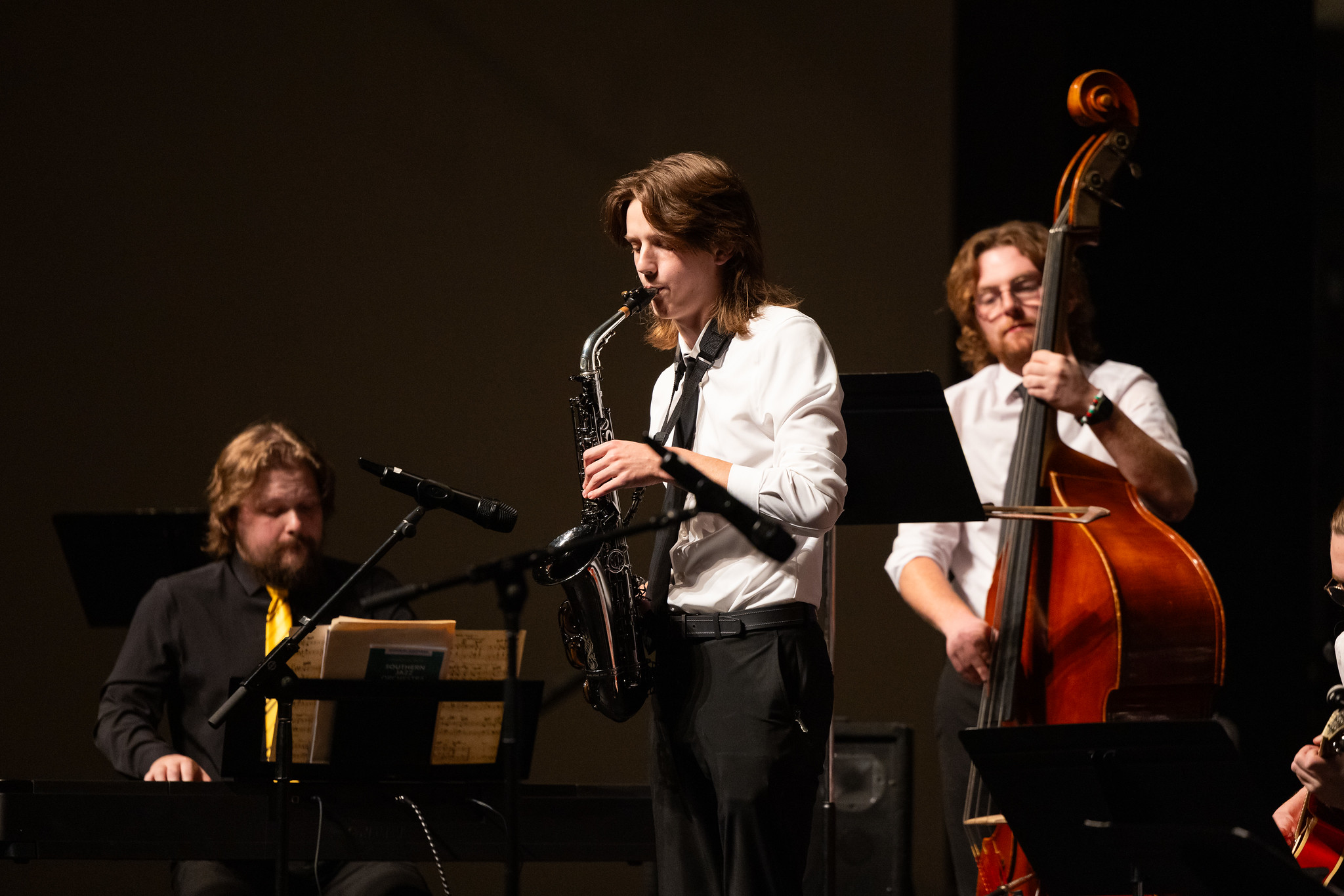 student playing instrument 