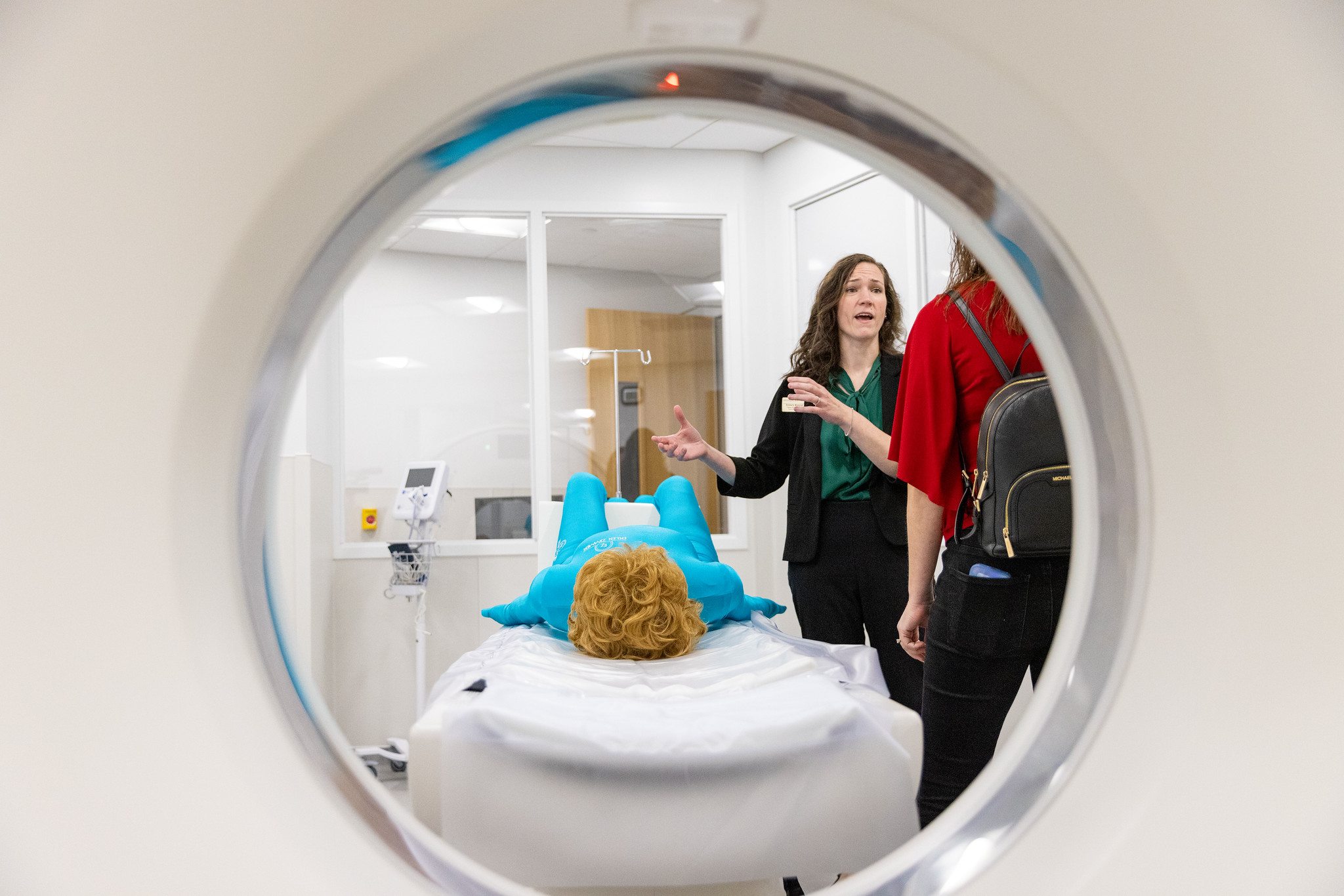 faculty member in CT lab 