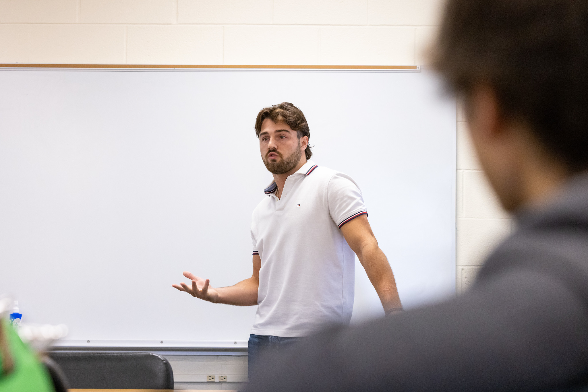 mssu student speaking in front of classroom 